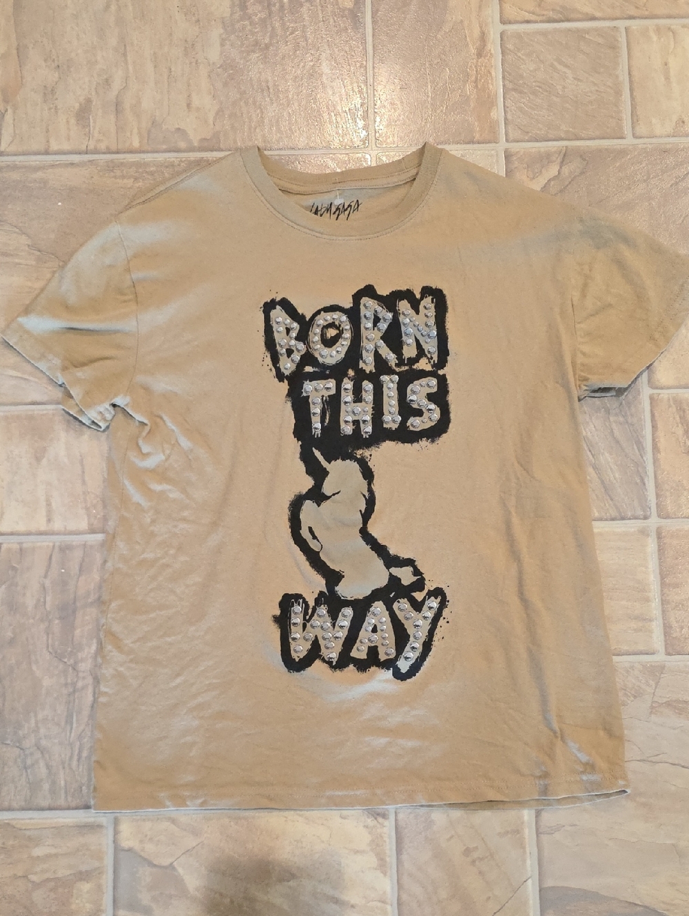 NWOT Born This Way Graphic Short Sleeve Tee - Tan